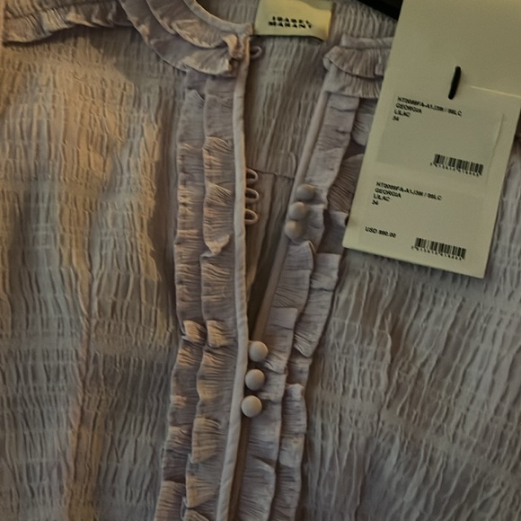 ISABEL MARANT Georgia shirred top in Lilac FR34 - Picture 7 of 7